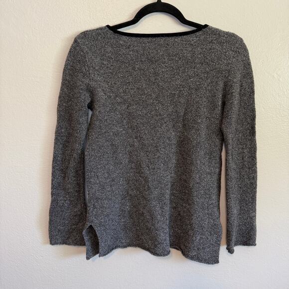 J. Jill Sweater Women’s Long Sleeve Gray Wool Blend Fleece Sweatshirt Medium - Picture 5 of 6